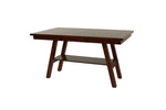 ZUN Dining Table Rectangle Dining Table w Shelve 1pc Counter Height Table Only Rubber wood Dark Walnut B011P192197