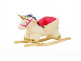 Toddler Unicorn Rocking Horse with Realistic Sound, Safety Belt & Wooden Base, for 18-36M 33058334