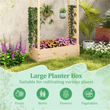 ZUN Wooden Raised Garden Bed Planter Box with Hanging Roof 62543826