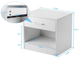 2pcs Night Stands with Drawer White 45067661