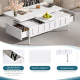 U-Can Lift-Top Coffee Table with 2 Drawers, Modern Space Saving Center Table with N724P292514K