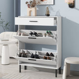 Shoe Cabinet, Freestanding Shoe Rack Organizer with Drawers & Metal Legs, Modern Shoe W40981153