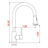 Stainless Steel Pull Down Kitchen Faucet with Soap Dispenser Matte Black JYBB41202MB