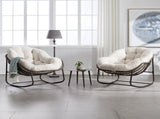 Outdoor Rattan Rocking Chair,Padded Cushion Rocker Recliner Chair Outdoor for Front Porch, Living 82268484