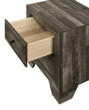 1pc Rustic Two Drawers Storage Nightstand Brown Gray Finish Wooden Bedroom Furniture B011P331889