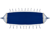 Hammock with Netted Fringe and Wooden Bars - 100" x 41" - Blue 35948404