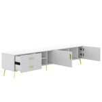 ZUN Modern TV Stand with 5 Champagne legs - Durable, stylish, spacious, versatile storage TVS up to 77" 86515494