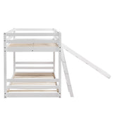 Elevated Cross Guard Rail with Slide Twin Pine Wooden Bed White 41427487