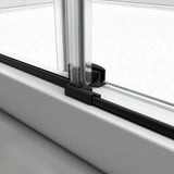 56-60"W76"H Frameless Shower Door,6mm SGCC Tempered GlassProtective,Matte Black,Stainless Steel T3736P347126