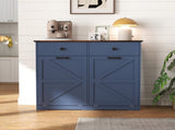 Farmhouse Blue Double Tilt Out Trash for 20 Gallon Trash Cans, Free Standing Recycling 19080541