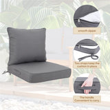 24x24 Inch Outdoor Deep Seat Cushion Set - Waterproof Fade-Resistant Patio Furniture Cushions with W419P290479