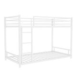 Metal Twin over Twin Bunk Bed/ Heavy-duty Sturdy Metal/ Noise Reduced/ Safety Guardrail/No Box W1935P235016