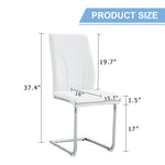 ZUN Set of 2 dining white dining chair set, PU material high backrest seats and sturdy leg W1151P203805