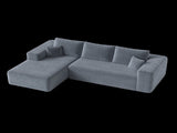 Modular Corduroy Sectional Sofa with Chaise Lounge, All-Foam Deep Seat Couch, Soft Wide-Wale 36871977