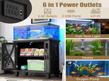 20 Gallon Fish Tank Stand with Power Outlets, Farmhouse Decorative Aquarium Stand 10767228