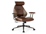 Brown Color Blocking Office Chair with 2D Adjustable Headrest, Ergonomic High-Back Desk Chair 330 61548618