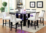 Set of 2 Chairs Black And White Leatherette Beautiful Padded Counter height Chairs Slit Back Design HS11CM3559PC-ID-AHD
