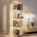 ZUN 360&deg; Rotating Bookshelf, Small Corner Bookcase with Small Footprint, 4 Tier Floor Standing 87367203