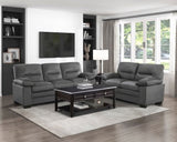 ZUN Modern Sleek Design Living Room Furniture 1pc Sofa Dark Gray Fabric Upholstered Comfortable Plush B01167250