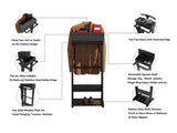 Black Portable Garment Rack,Clothes Valet Stand with Storage Organizer W76056838