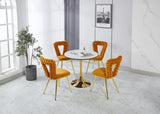 orange and gold Modern chair with iron tube legs, soft cushions and comfortable backrest, W234P188004