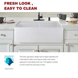 32" L x 20" W Double Basin Farmhouse Kitchen Sink with Basket Strainer JY285T