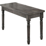 ZUN Weathered Grey Dining Bench with Turned Legs B062P189065