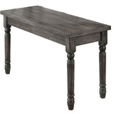Weathered Grey Dining Bench with Turned Legs B062P189065