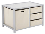 Gray painted pine wood frame children's bed with removable top, 87*53*87.5cm, includes 3 fabric 29031768