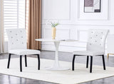 A set of 4 white and black vintage crocodile leather cushioned dining chairs, featuring crystal W3226P344024
