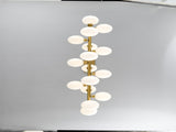 Pendant Lamp with Opal Glass Shade, 16-Lights Modern Farmhouse Ceiling Pendant Hanging Light Fixture W5008P466519