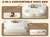 Modern Floor Sofa with 2 Pillows,Convertible Corduroy Fabric Foam-Filled Sleeper Sofa Bed,15" Twin 33690449