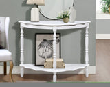 ZUN 42'' Retro Circular Curved Half-Moon Console Table with Cloud Design Top and Open Shelf Solid Wood W1202P155405
