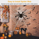 Halloween Decorations Spider Outdoor 49inch Halloween Spider with 126 inch Tarantula Mega Spider Web 86348952
