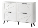Barn door with 4 flip-down drawers, black metal single-sided handle melamine particleboard black 26867923