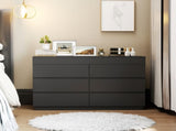 Black embossed P2 12mm particleboard with melamine veneer, 120*40*85.5cm, six-drawer cabinet with 03058306