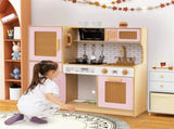Kids Wooden Kitchen Playset 3 with Fridge Sink Washing Machine with Realistic Light Sound Rattan 92560266