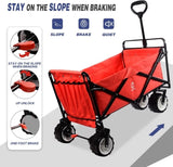 ZUN Collapsible Heavy Duty Beach Wagon Cart Outdoor Folding Utility Camping Garden Beach Cart with 33073905