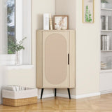 Corner cabinet ,Rattan door,Freestanding Corner Tables For Small Spaces, Corner Shelf Stand For W688P160490