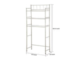 Over-the-Toilet Bathroom Storage Shelf Unit Set with Space Saver, Basket and Hooks, Satin Nickel, 70750030