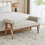 Elegant Beige Linen Tufted Ottoman A Classic Comfort Statement N769P231528A