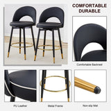 ZUN Modern PU comfortable upholstered bar chair with smooth and beautiful metal legs for dining room, W1151P153939