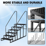 ZUN 6 Step Ladder with Handrail, Swimming Pool Ladder Above Ground, 660 lb Load Capacity RV Steps with 11737246