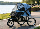 Blue 3-Wheel Pet Stroller for Small & Medium Dogs, Adjustable Canopy, Safety Tether, Storage 50323944