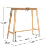 ZUN Wood Bar Table, Natural Oak Finish, 17.72 in x 47.24 in x 42.01 in 58918.00OAK