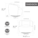 34.25 "Wide Upholstered Corduroy 360&deg Swivel Barrel Soft Accent Chair with Pillow, Circular Reading W3118P253972