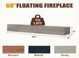 60" Rustic Wood Fireplace Mantel,Wall-Mounted & Floating Shelf for Home Decor 89207116
