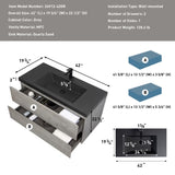 42" Floating Bathroom Vanity with Sink, Modern Wall-Mounted Bathroom Storage Vanity Cabinet with W1573P155847