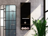 Medicine Single Door Cabinet 32" H, Two External Shelves, Two Interior Shelves, Black B097133163