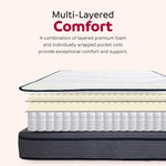 ZUN 14 in. Hybrid Plush King Size Foam Mattress, Soft Polyester Knit Cover, Multi-Layer Foam Mattress, B011P203027